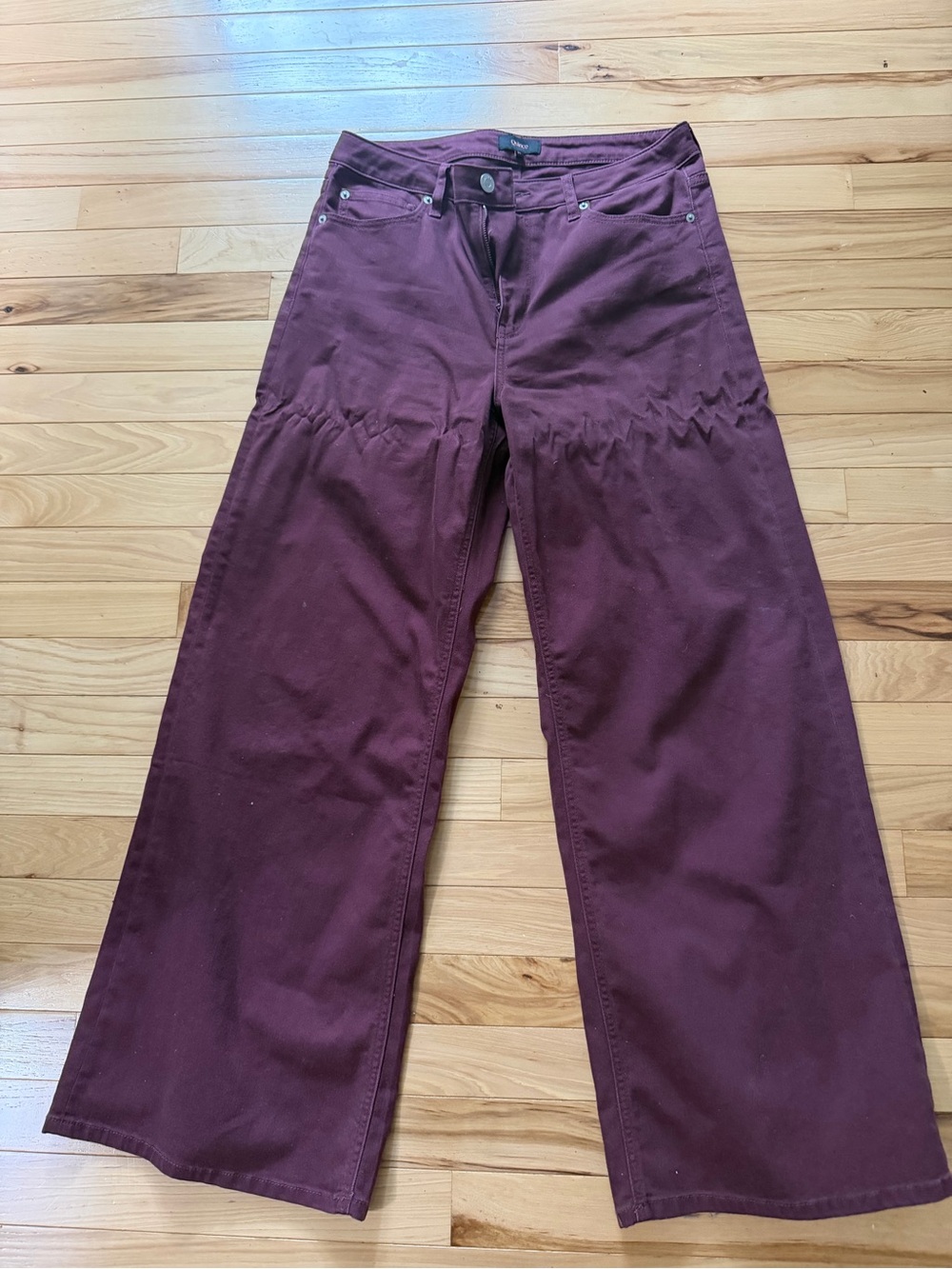 Quince Wide-Leg Jeans in Burgundy Plum